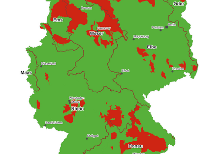 Grundwasserkörper die wegen Belastungen mit Pflanzenschutzmitteln in einem schlechten chemischen Zustand sind