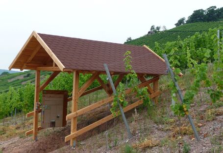 Die überdachte Bodenstation an der Station Alzenau-Michelbach