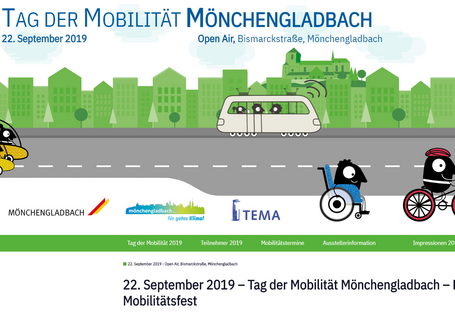Ansicht der Webseite zum Tag der Mobilität in Mönchengladbach