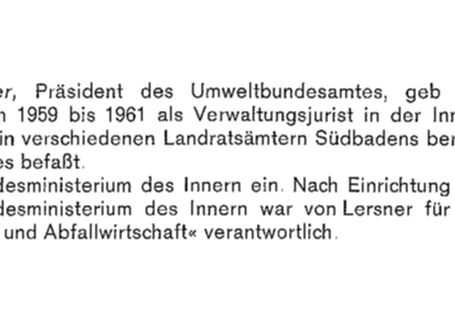 1. Präsident des Umweltbundesamtes Dr. v. Lersner