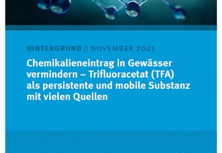 Cover der Broscüre Chemikalieneintrag in Gewässervermindern – Trifluoracetat (TFA)