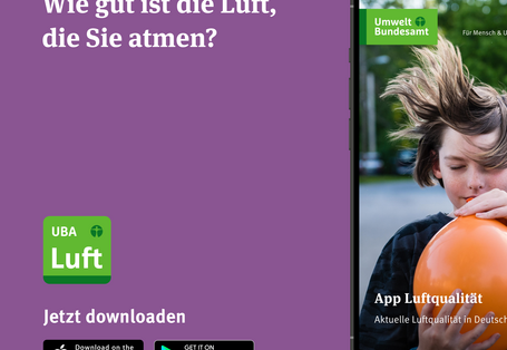 Das Bild zeigt die App Luftqualität