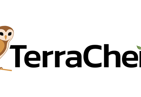 Schriftzug TerraChem mit einer Eule