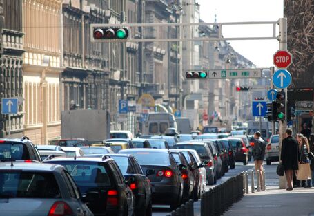 traffic jam in the city