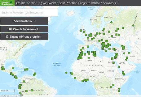 Frontpage der Website vm GISU über Abfalltrchnologietransfer