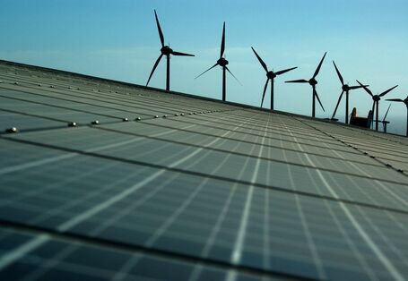 solar cells and wind power plant