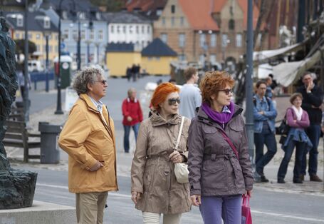 pedestrians in a city