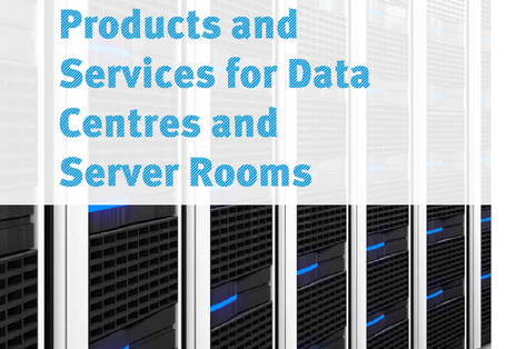 Cover of the brochure "Guide on Green Public Procurement: Products and Services for Data Centres and Server Rooms" with a photo of a data centre and the Logo "Umweltbundesamt"