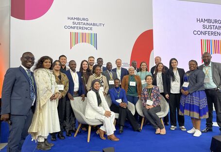A group of international participants at the main stage of the HSC 2024