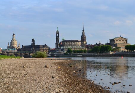 Fluss mit sehr wenig Wasser
