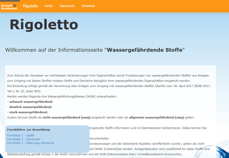 Die Startseite des Onlineangebots Rigoletto