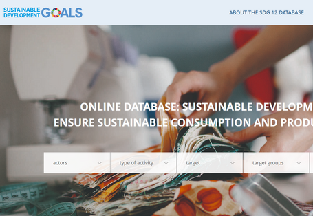 Home page of the SDG 12 database
