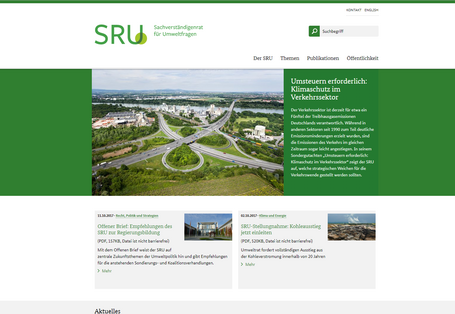 Startseite der Website des Sachverständigentrats für Umweltfragen
