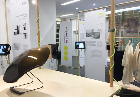 Ausstellung mit Exponaten und Schautafeln zum Bundespreis Ecodesign