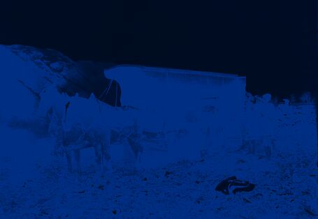 Entleerung des Pferde-Müllwagens durch Seitenklappen