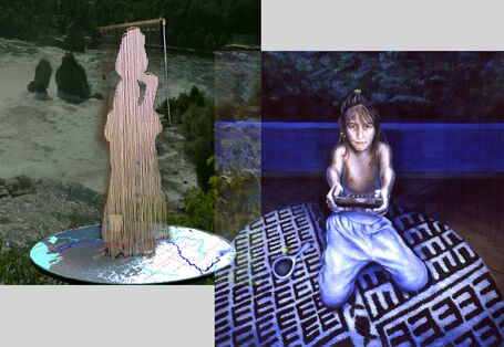 Fotocollage zur Ausstellung Flüsse – verbindendes Element und Lebensquellen  Amazonas – Rhein