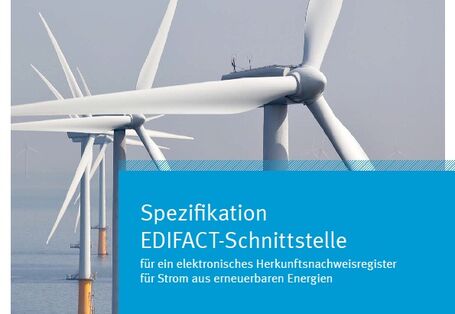 Cover Spezifikation EDIFACT-Schnittstelle für ein elektronisches Herkunftsnachweisregister für Strom aus erneuerbaren Energien