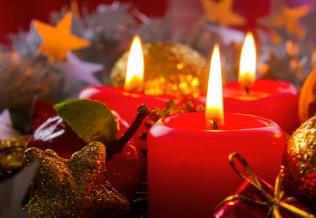 Three burning candles