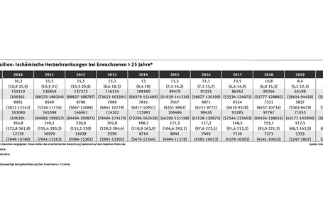 Tabelle: Mit Ausnahme des größeren Anstiegs der feinstaubbedingten Krankheitslast von 2012 auf 2013 ist die Anzahl der DALYs ab dem Jahr 2013 tendenziell rückläufig.