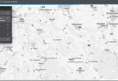 Ein Screenshot der Kartenanwendung