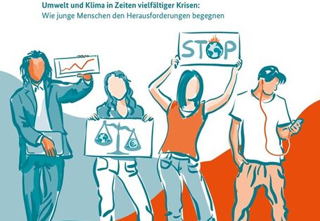 Zeichnung, vier jugendliche Menschen
