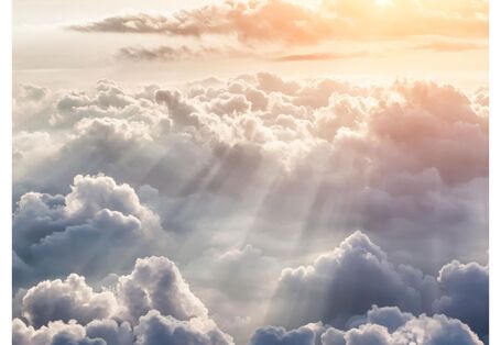 View over the clouds with sunshine