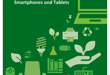 grüne Icons von Büromaterialien