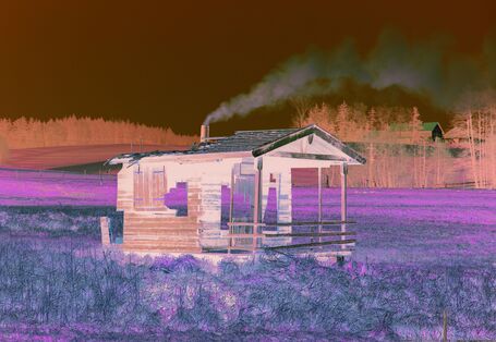 alte Hütte in einem Feld