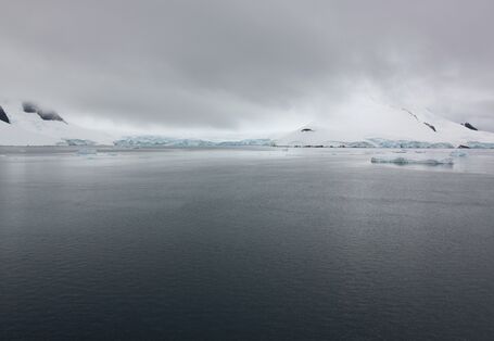 Is it going to snow? - Storm clouds gather over the water.