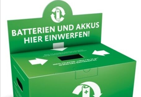 GRS-Batterien-Sammelbox der Stiftung Gemeinsames Rücknahmesystem Batterien