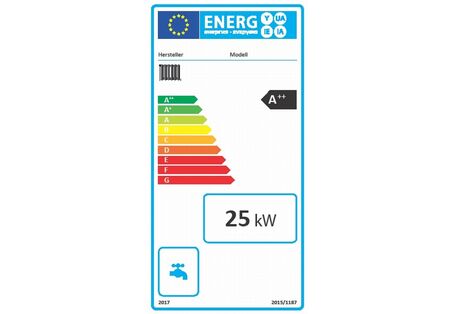 Energieverbrauchskennzeichnung für Festbrennstoff-Heizgerät