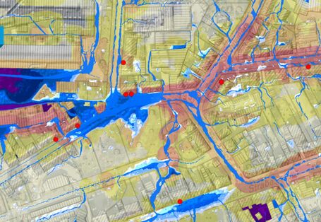 Ausschnitt aus der Gefahrenpotenzialkarte Solingen 