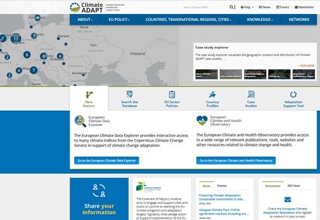 Homepage von Climate-ADAPT 