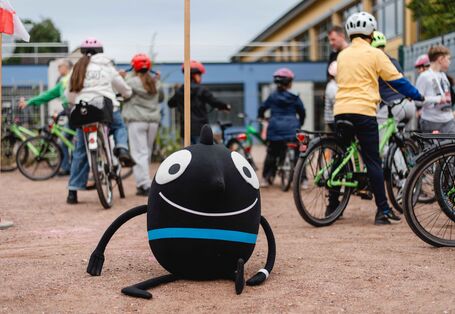 Straße mit Kreide bemalt