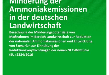 Cover der Publikation TEXTE 221/2020 Potenziale zur Minderung der Ammoniakemissionen in der deutschen Landwirtschaft
