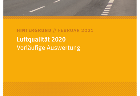 Titelseite des Hintergrundpapieres Februar 2021 "Luftqualität 2020: Vorläufige Auswertung"