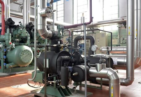 Ansicht einer Kälteanlage im EG-Schlachthof in Bochum.