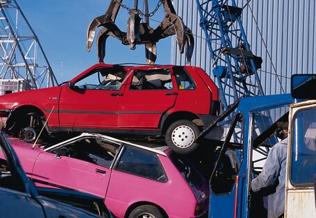 Cars waiting to be scrapped