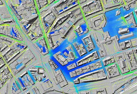 Karte der Fließwege