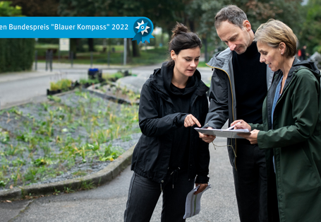 Stauden und Gräser in Versickerungsmulden tragen dazu bei, Regenwasser zu versickern und zu verdunsten sowie die Biodiversität zu fördern. Forscher:innen der TU Berlin, die Berliner Wasserbetriebe und die Regenwasseragentur untersuchen, welche Pflanzen sich für die Bedingungen vor Ort eignen.