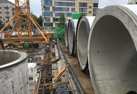 Bau des Stauraumkanals im Mauerpark, Copyright: Berliner Wasserbetriebe/ Stephan Natz