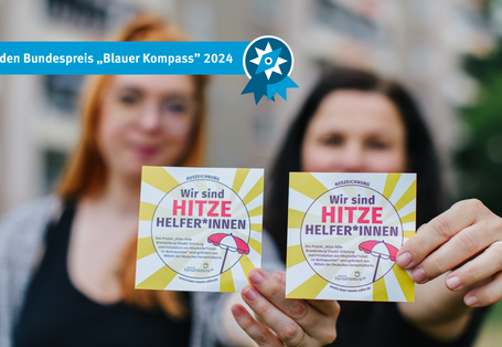 Das Bild zeigt die Auszeichnung als Hitzerhelfer*in
