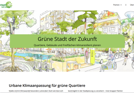Homepage der Website Grüne Stadt der Zukunft