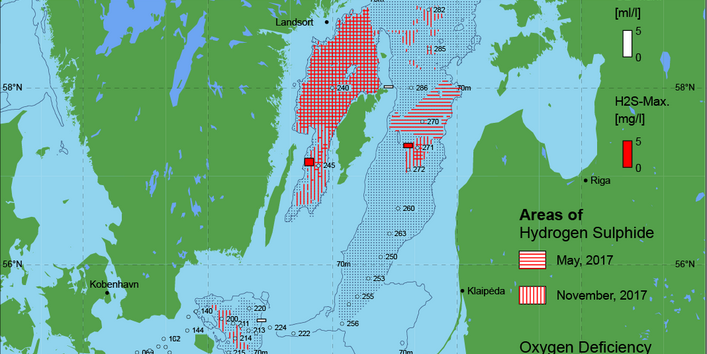 Sauerstoffarme und sauerstofffreie Gebiete in der Ostsee - 2017