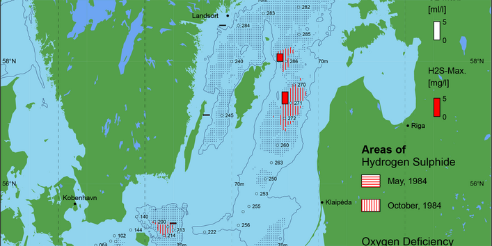 Sauerstoffarme und sauerstofffreie Gebiete in der Ostsee - 1984