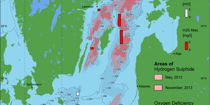 Sauerstoffarme und sauerstofffreie Gebiete in der Ostsee - 2013