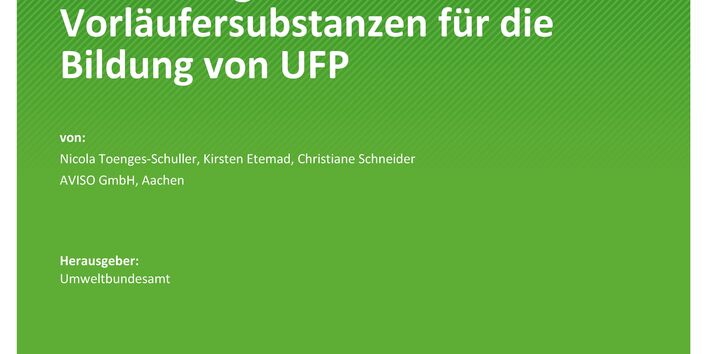 Cover des Berichts "Stand des Wissens - Bedeutung von Vorläufersubstanzen für die Bildung von UFP"