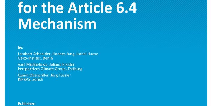 Cover of report "Lessons Learned from the Kyoto Mechanisms for the Article 6.4 Mechanism"