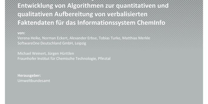 Cover des Berichts "Faktendaten für das Informationssystem ChemInfo"