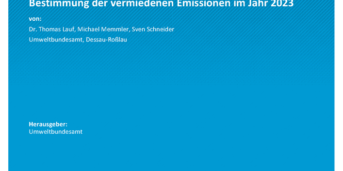 Cover des Berichts "Emissionsbilanz erneuerbarer Energieträger 2023"